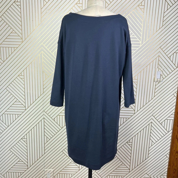 Hobbs London Navy‎ Blue Zip Shoulder Pocket Shift Dress Size US 6 - Picture 9 of 12